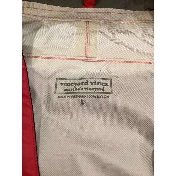 Vineyard Vines Hooded Rain Shep Jacket Watermelon Pink Coral Org $178 - Large - Picture 8 of 12